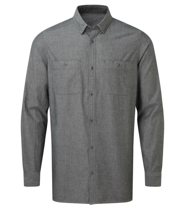 Men‘s shit made of chambray, gray denim