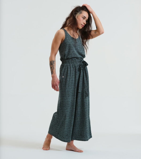 Culotte pants Sonoma sage green with a fine pattern - Image 4