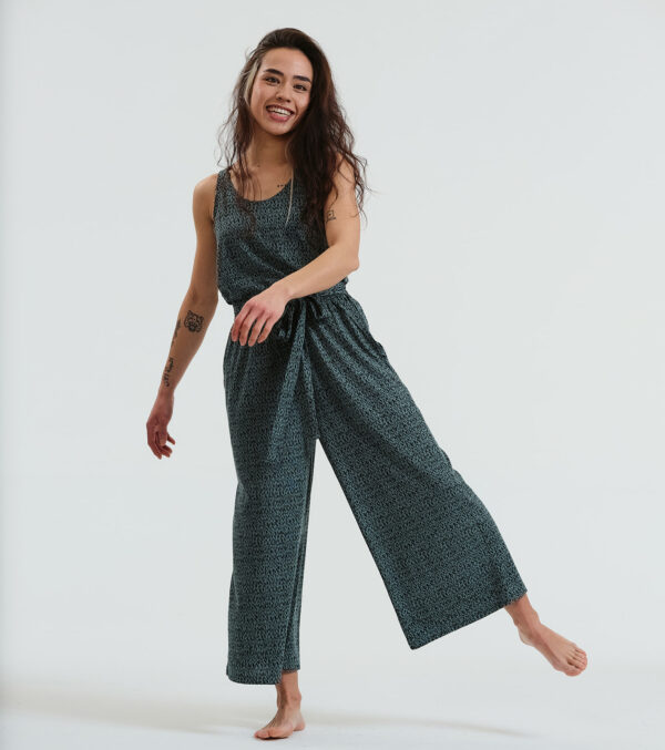 Culotte pants Sonoma sage green with a fine pattern