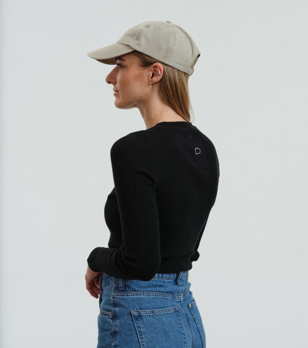 Gestricktes Slim Fit Longsleeve Yuma schwarz – Bild 3