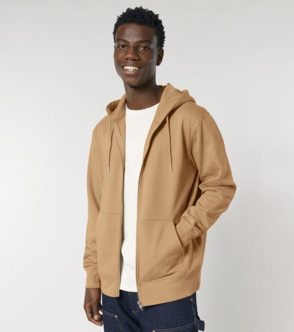 Zipjacke mit Kapuze Unisex, Latte – Bild 2