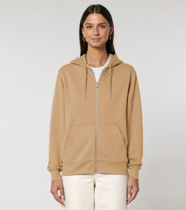 Zipjacke mit Kapuze Unisex, Latte – Bild 6