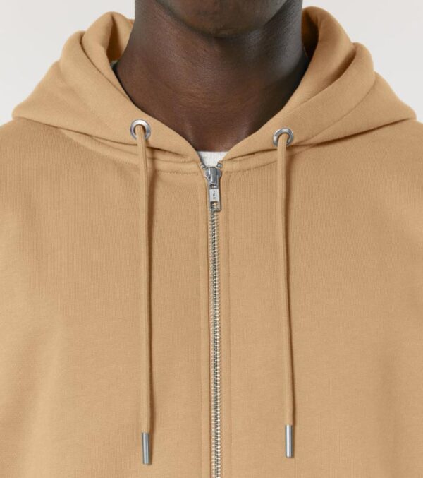 Zipjacke mit Kapuze Unisex, Latte – Bild 4