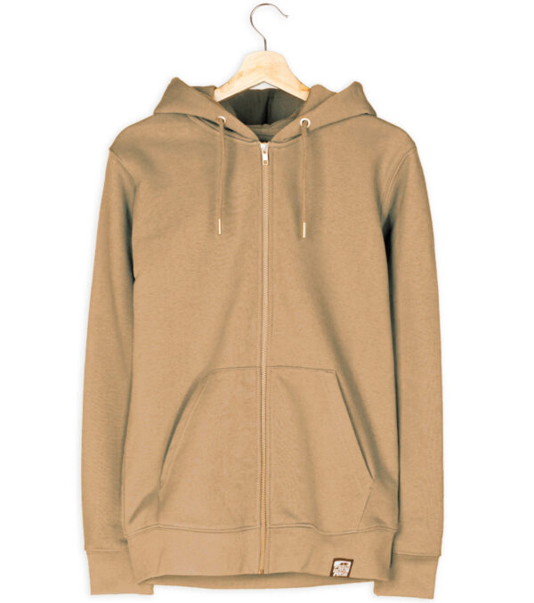 Zipjacke mit Kapuze Unisex, Latte