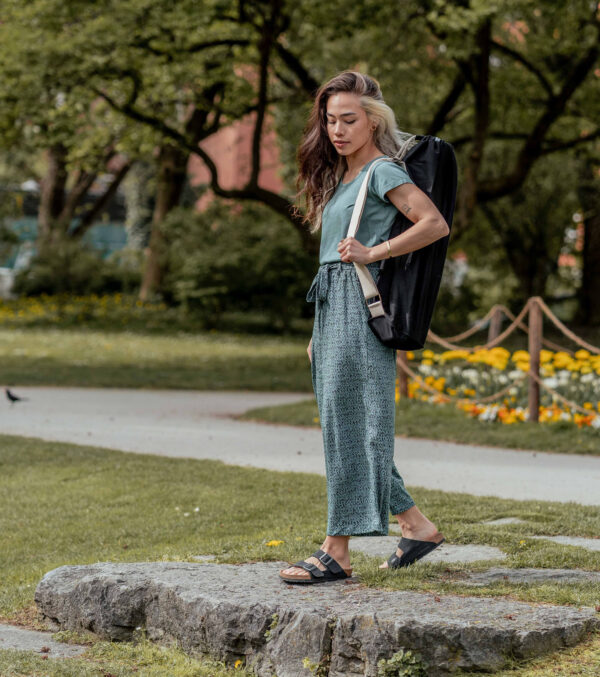 Culotte pants Sonoma sage green with a fine pattern - Image 7