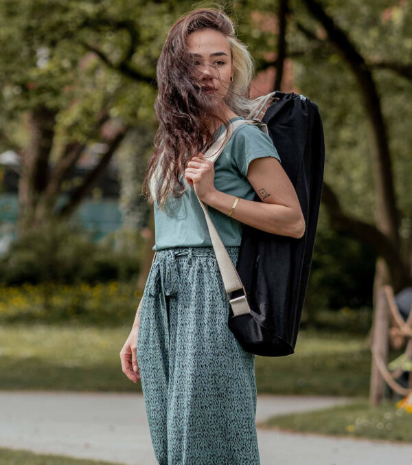 Culotte pants Sonoma sage green with a fine pattern - Image 8