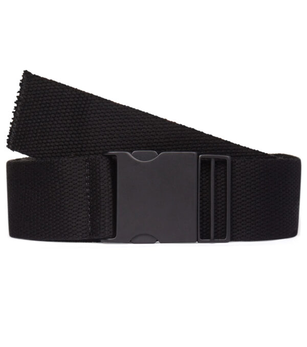 4cm Tencel & metal clip belt black