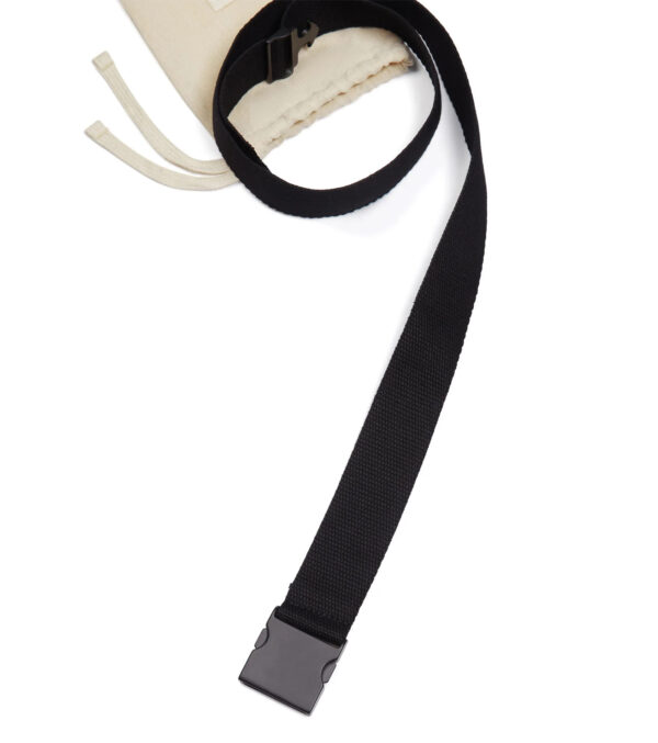 4cm Tencel & metal clip belt black - Image 2