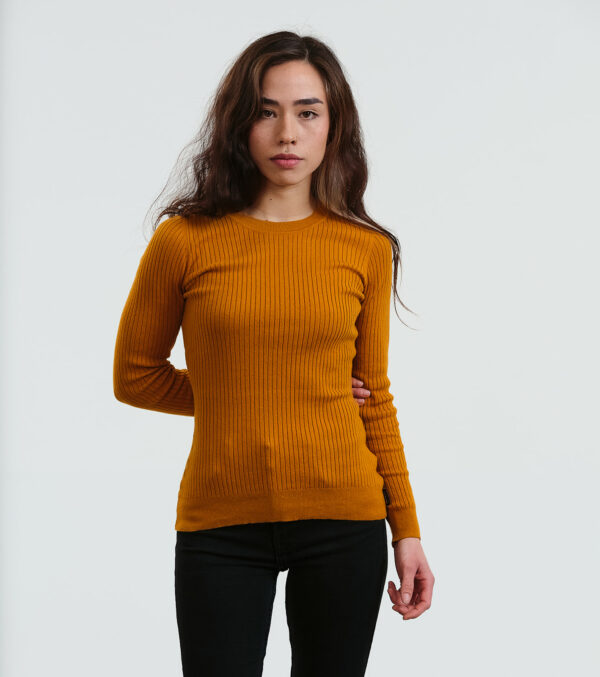 Knitted Slim Fit Longsleeve Yuma cognac