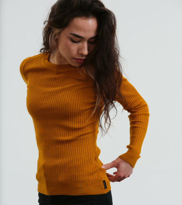 Knitted Slim Fit Longsleeve Yuma cognac - Image 4