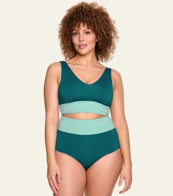 Yoga top reversible, eucalyptus-petrol - Image 10