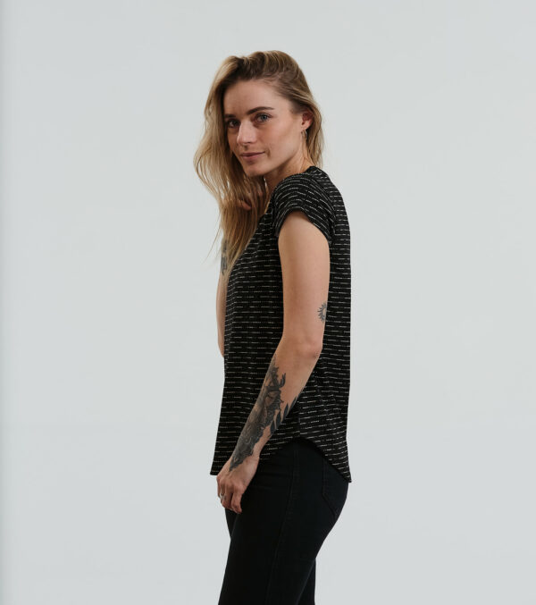 Shirt Asheville schwarz mit feinem Muster – Bild 2