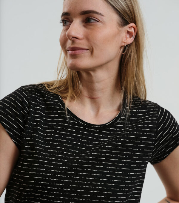 Shirt Asheville schwarz mit feinem Muster – Bild 4