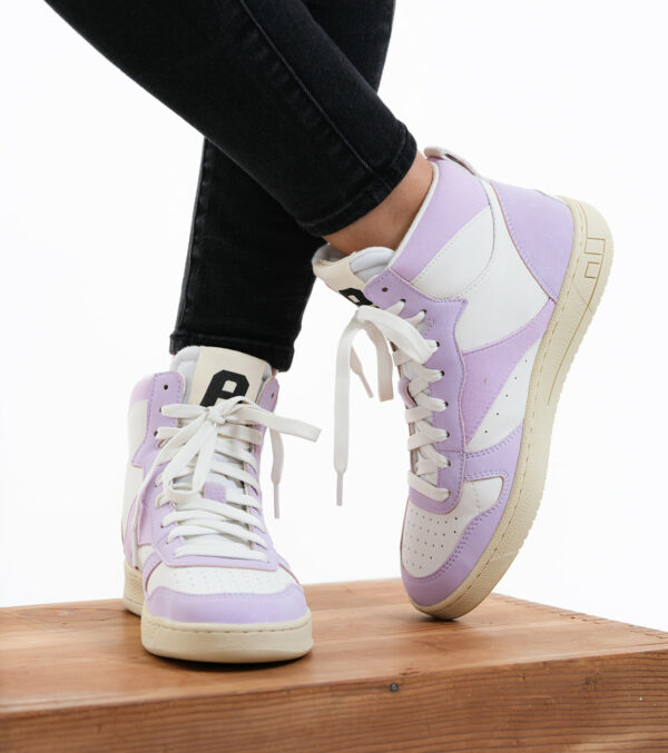 Sneaker 'Carl' Hi Cut Lavender Pink | Just White – Bild 6
