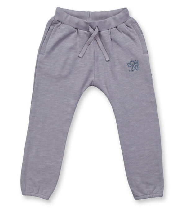 Comfortable children‘s sweatpants in light grey