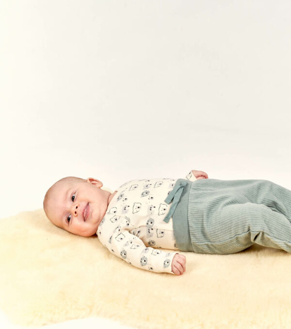 Baby wrap bodysuit ivory with bears - Image 3