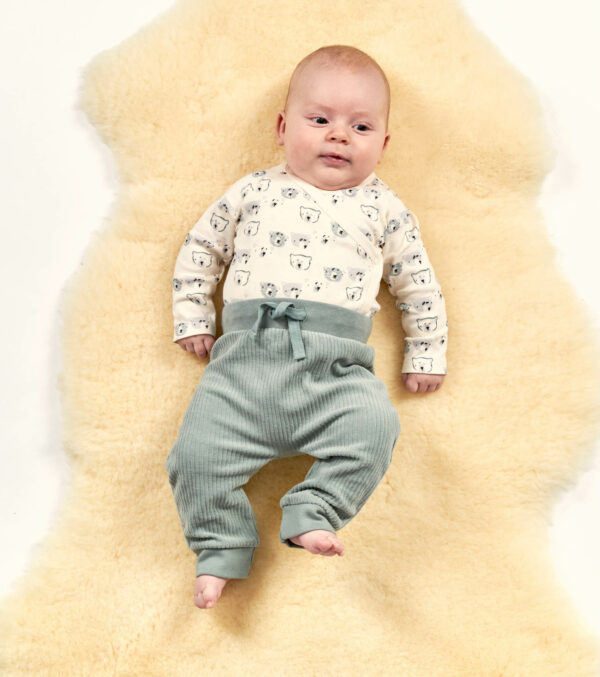 Baby wrap bodysuit ivory with bears - Image 2