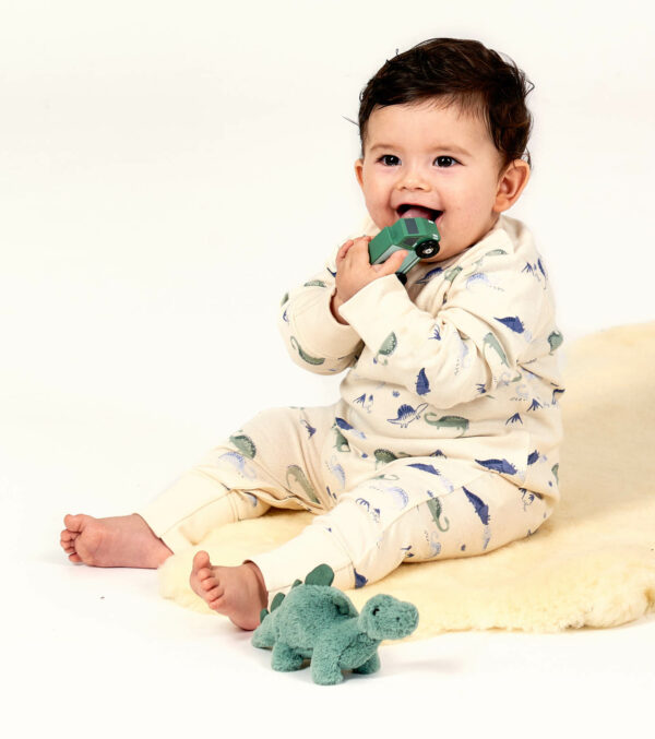 Baby romper ivory with dinosaurs - Image 2