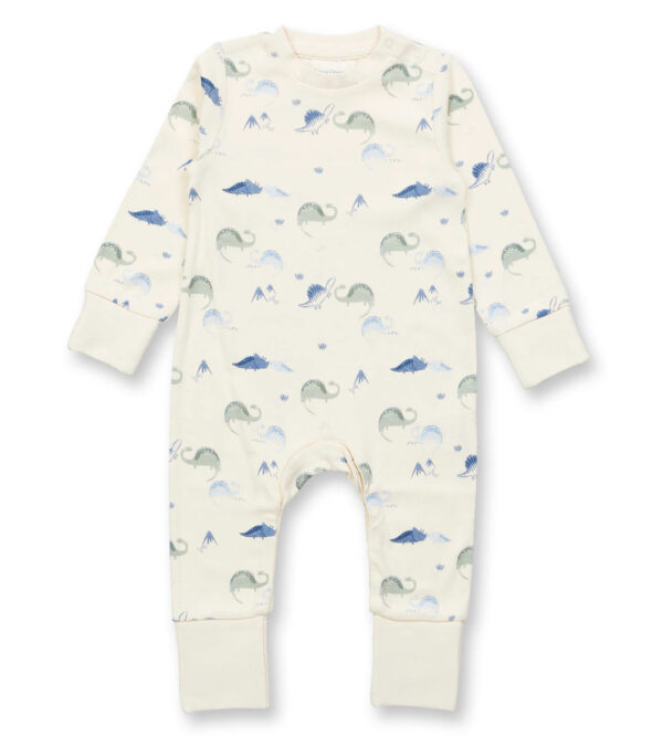 Baby romper ivory with dinosaurs
