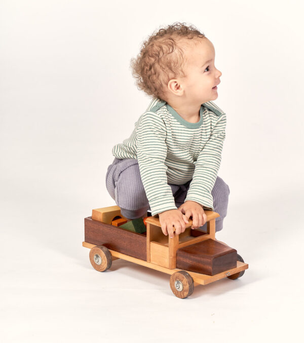 Baby long sleeve shirt with sage green stripes - Image 4