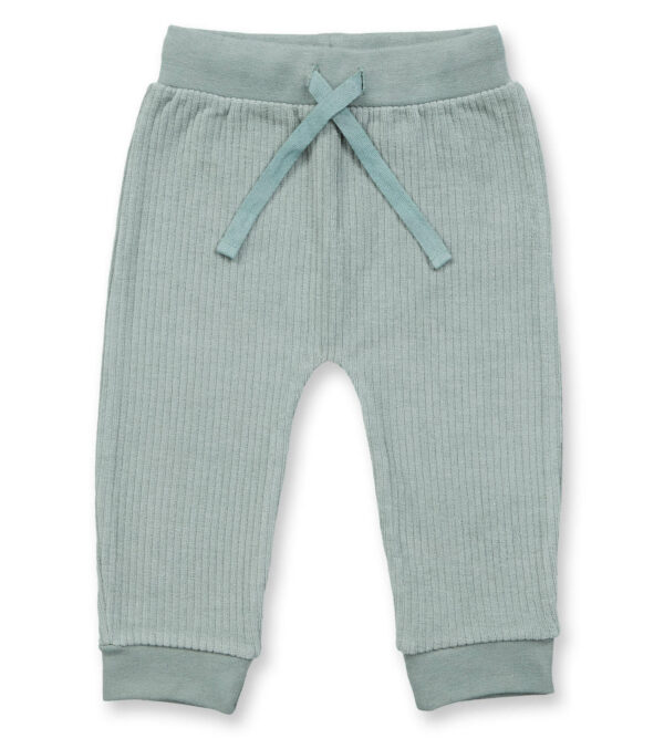 Cuddly baby pants in sage green