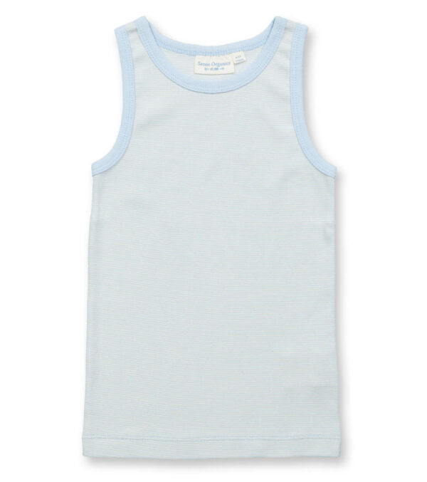 Boys vest ice blue striped