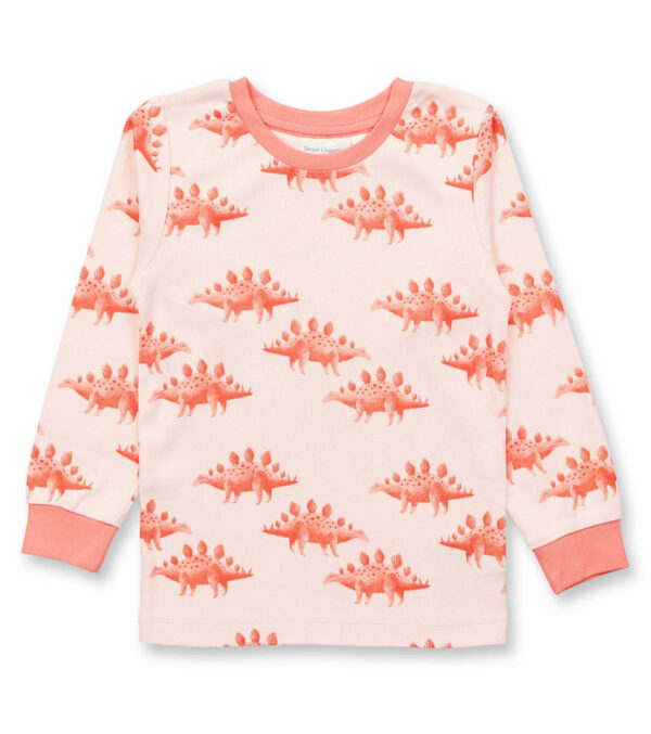 Children's Pajamas, with cool Dinosaur light pink - Image 2