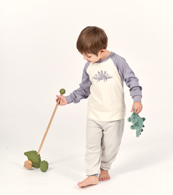 Children's Pajamas, Dinosaur blue-grey - Image 4