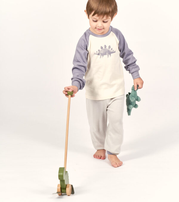 Children's Pajamas, Dinosaur blue-grey - Image 5