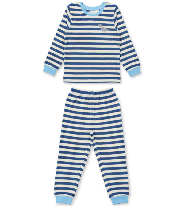 Children's Terry Pajamas Stripes with Dinosaur
