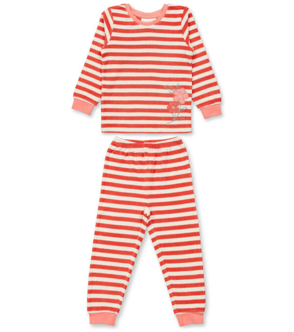 Children's Terry Pajamas Stripes with Flowers