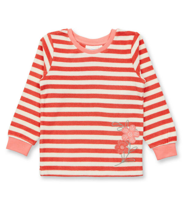 Children's Terry Pajamas Stripes with Flowers - Image 2