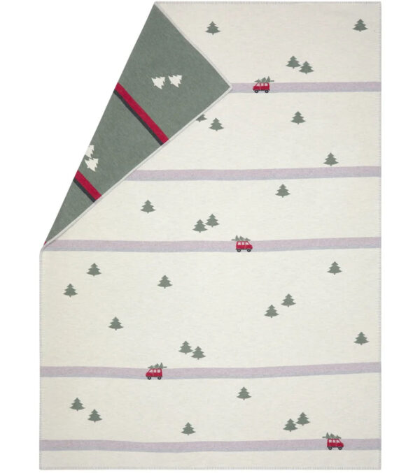 SYLT Flannel Blanket “Car with fir tree” 200 x 140 cm