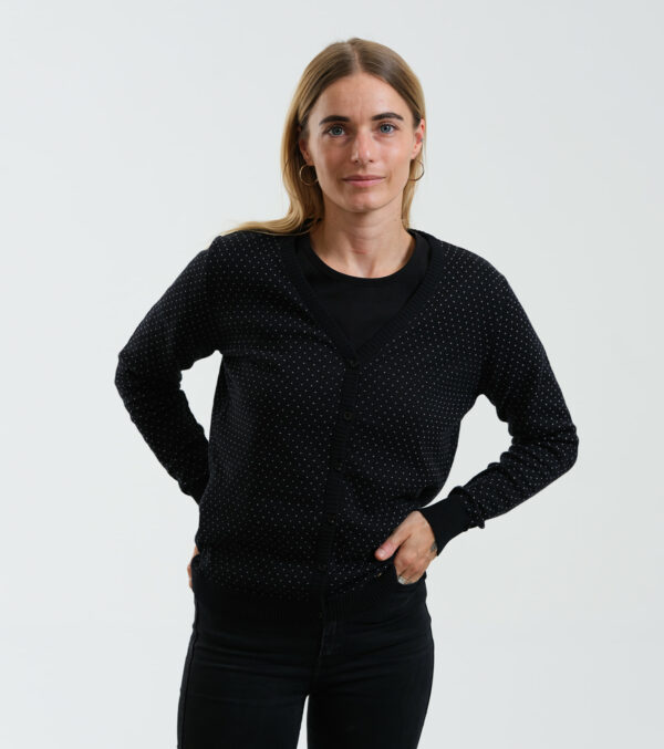 Cardigan Jodie black with fine pattern - Image 2