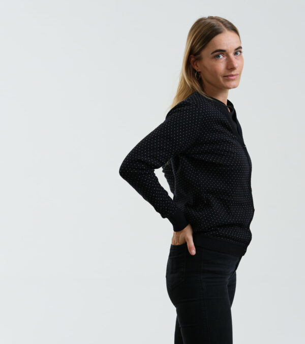 Cardigan Jodie black with fine pattern - Image 3