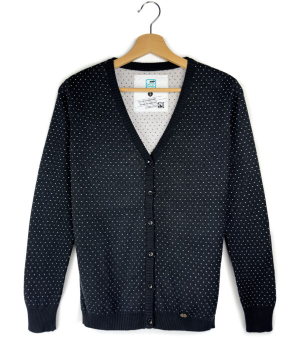 Cardigan Jodie black with fine pattern