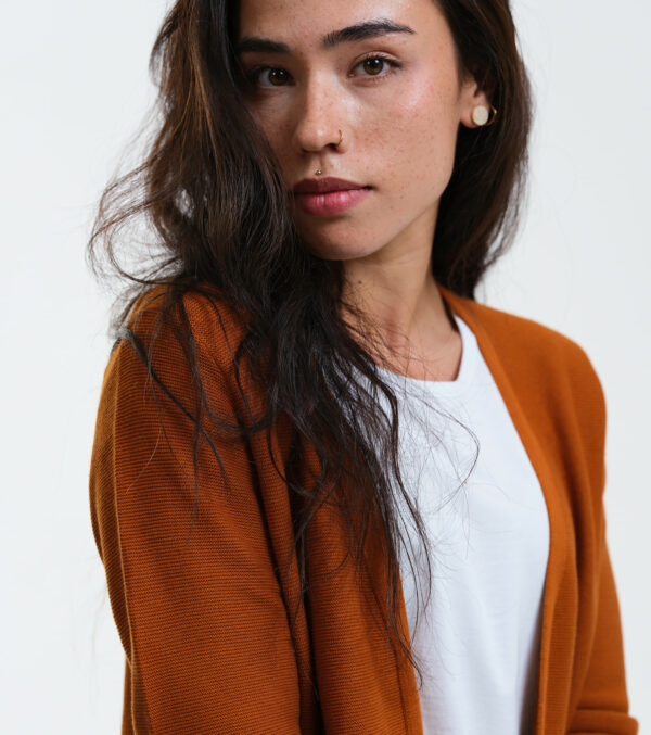 Fine knit Cardigan Libby toffee - Image 3