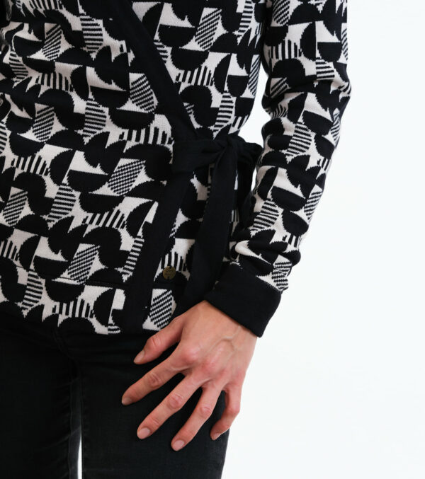 Wrap cardigan Mina abstract made of Jaquard knit - Image 4
