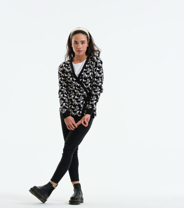 Wrap cardigan Mina abstract made of Jaquard knit - Image 2