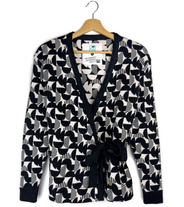 Wrap cardigan Mina abstract made of Jaquard knit