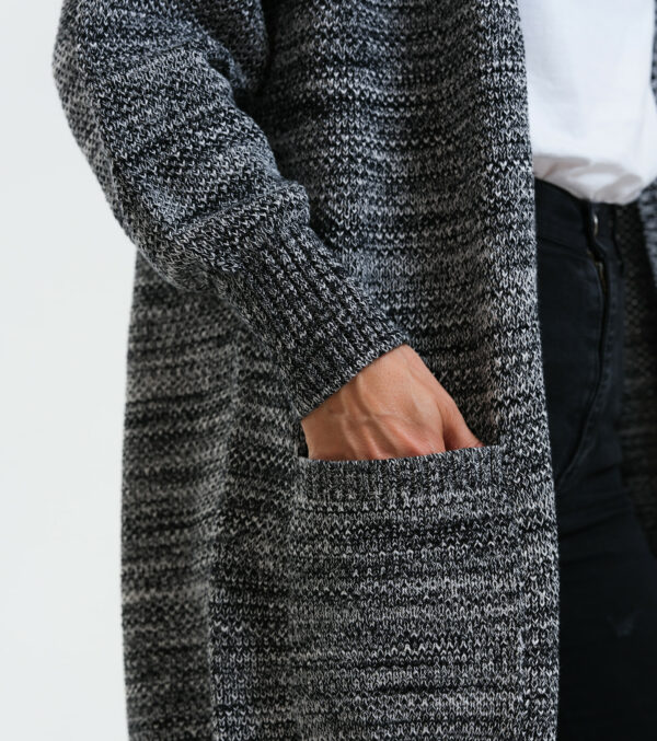 Oversized knit Jacke Moline Mélange black & white - Image 5