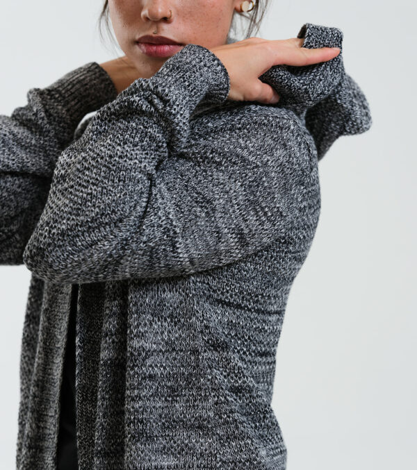 Cardigan Vera with hood in gray mélange - Image 4
