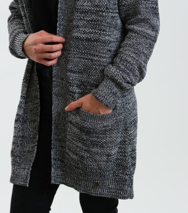 Cardigan Vera with hood in gray mélange - Image 3