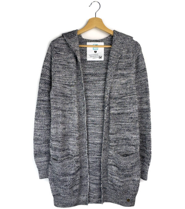 Cardigan Vera with hood in gray mélange - Image 5