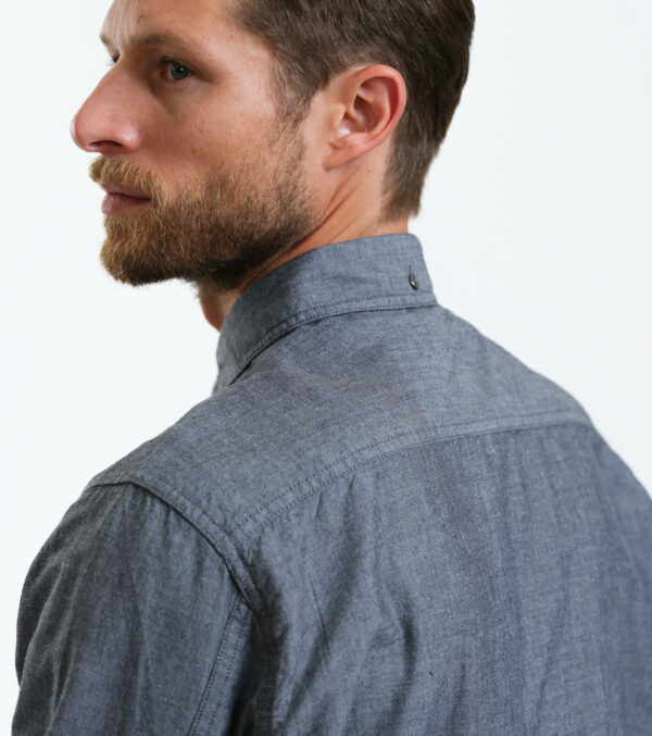 Men‘s shit made of chambray, gray denim - Image 6