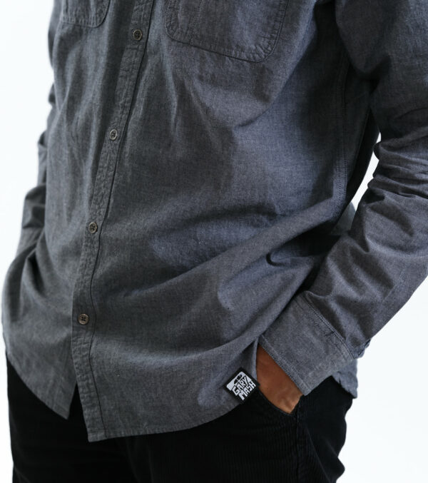 Men‘s shit made of chambray, gray denim - Image 5