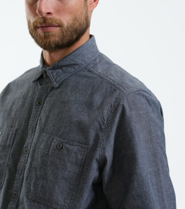 Men‘s shit made of chambray, gray denim - Image 4