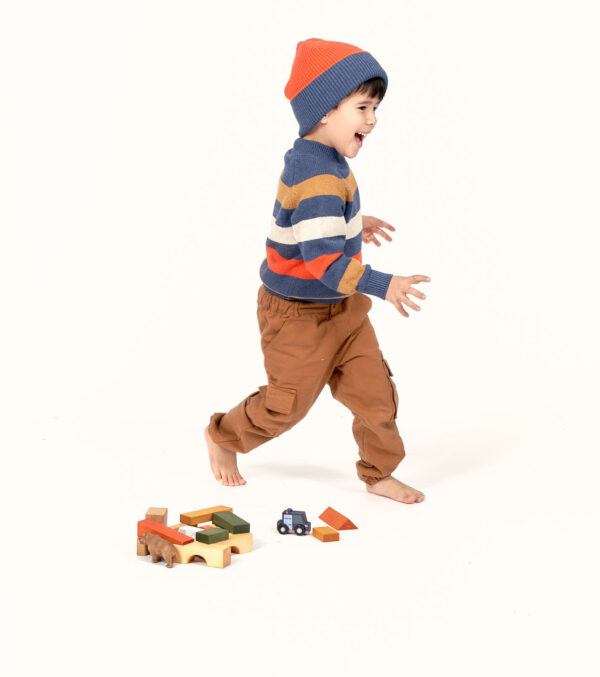 Gefütterte Kinder Cargohose braun – Bild 3