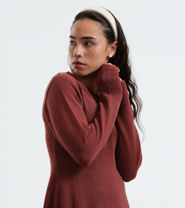 Knitted Dress Amber chestnut - Image 5