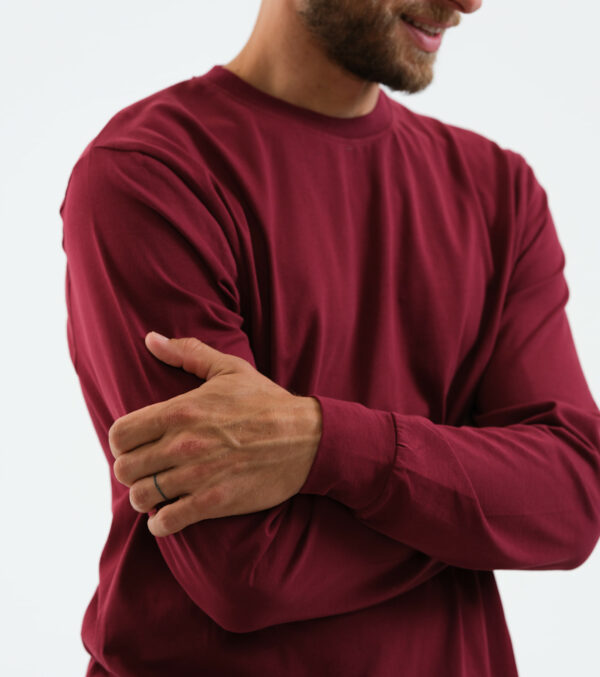 Men‘s long sleeve shirt Scott burgundy - Image 3
